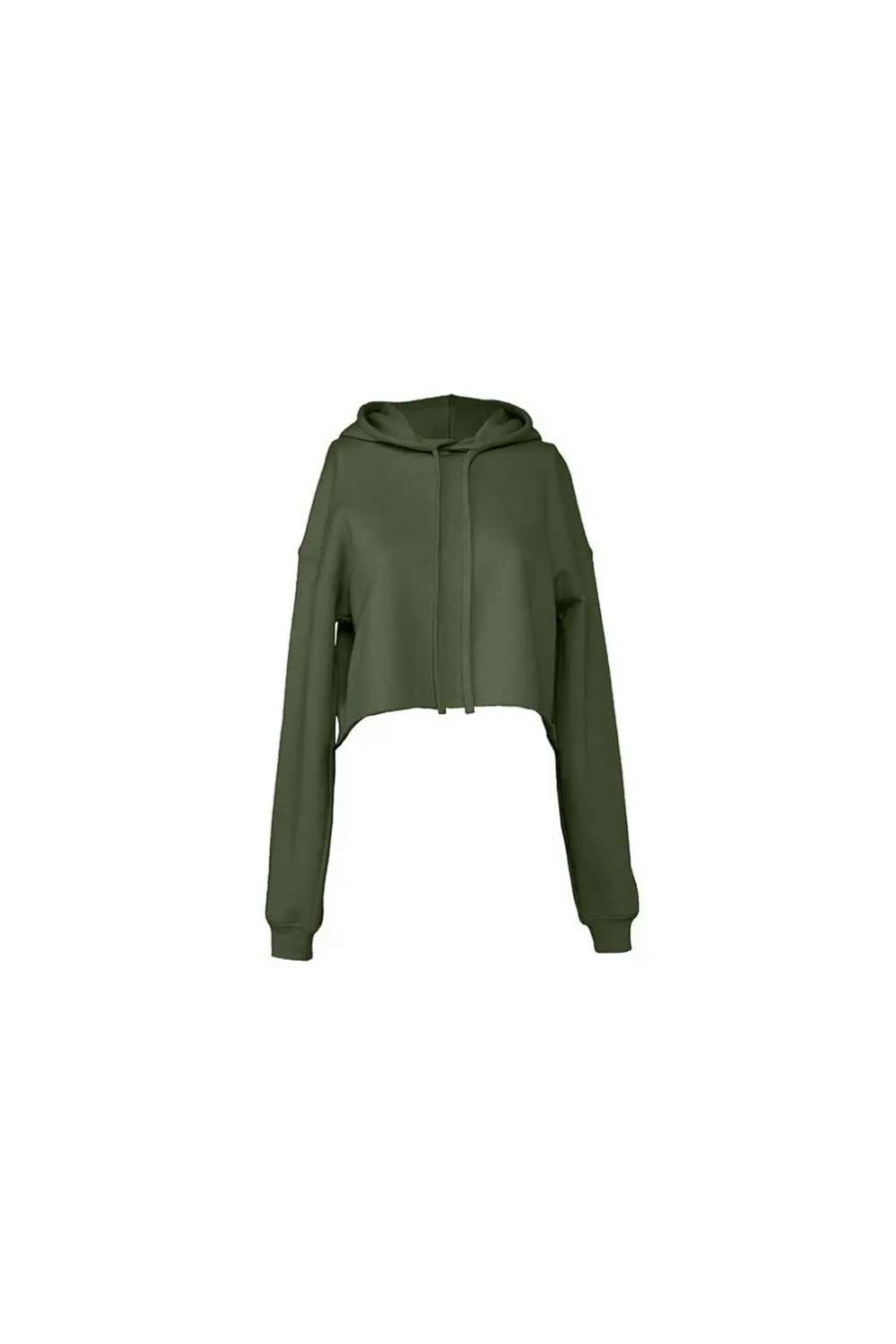 Clearance Bella + Canvas Ella + Canvas Ladies Cropped Hoodie ( ) Military Green