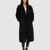 New Belle & Bloom Ss Girl Double-Breasted Lined Wool Coat Black