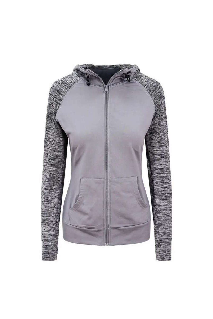 Hot Awdis Just Cool Womens/Ladies Girlie Cool Contrast Zoodie ( ) Gray/Gray Melange