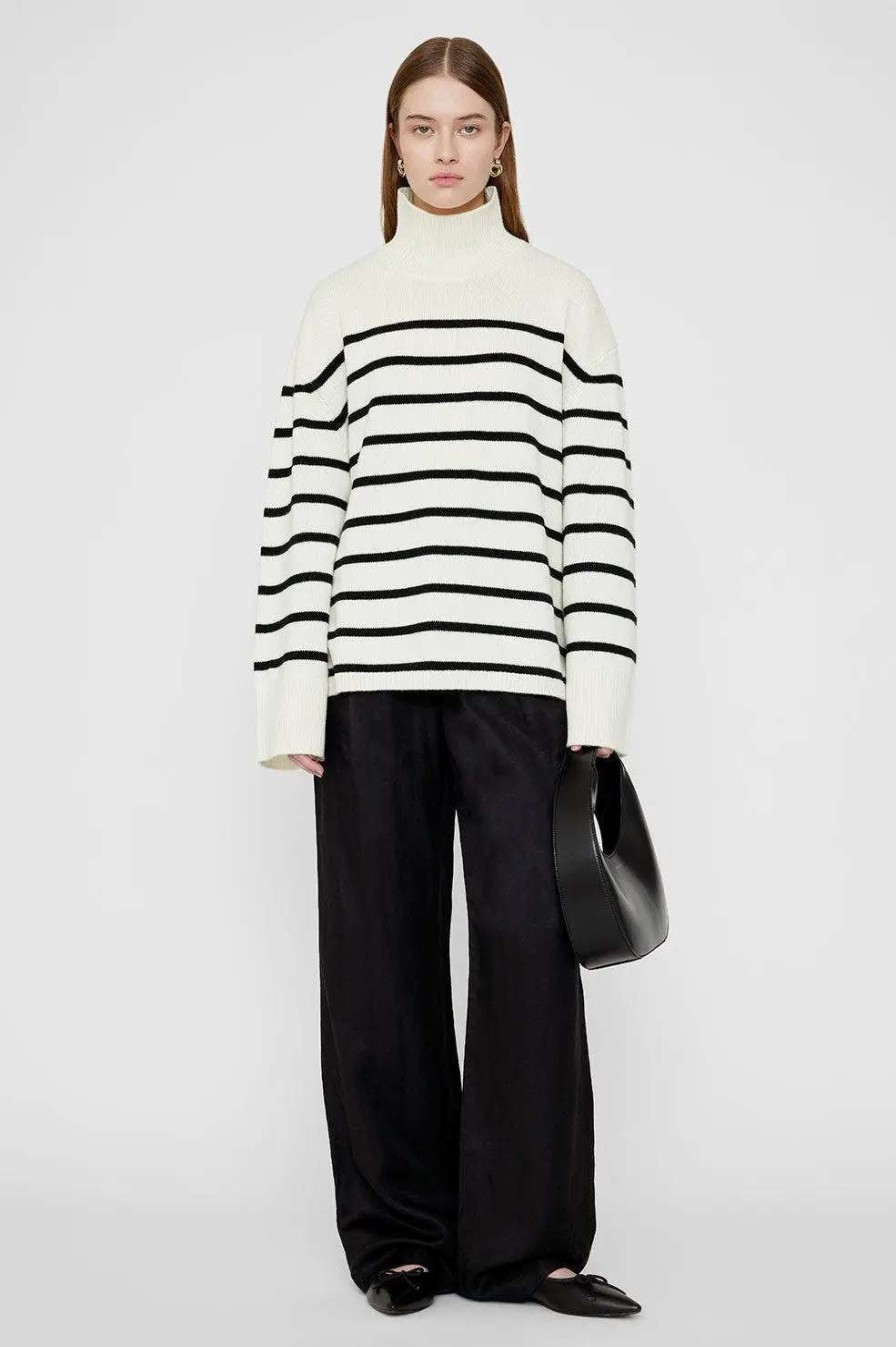 Clearance Anine Bing Courtney Sweater Ivory And Black Stripe