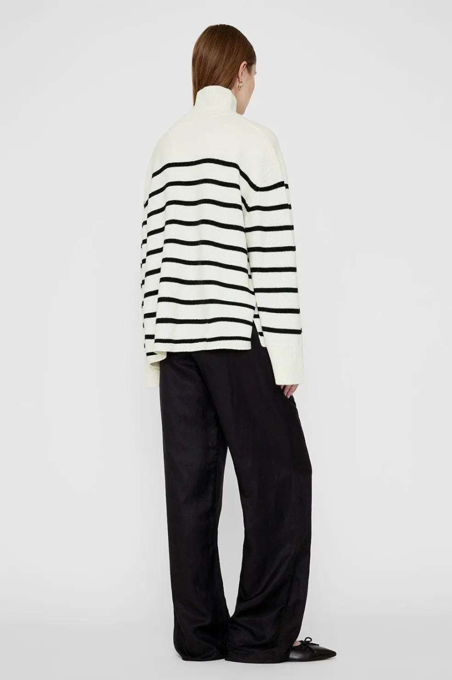 Clearance Anine Bing Courtney Sweater Ivory And Black Stripe