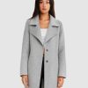 Clearance Belle & Bloom Ex-Boyfriend Wool Blend Oversized Jacket Grey Marle