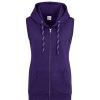 Best Awdis Just Hoods Womens/Ladies Girlie Sleeveless Full Zip Hoodie ( ) Purple