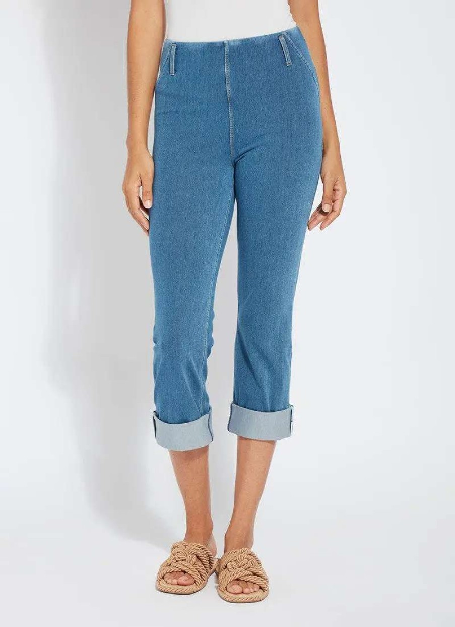 Clearance Lysse Cool-Ing Crop Boyfriend Denim (Plus Size) Mid Wash