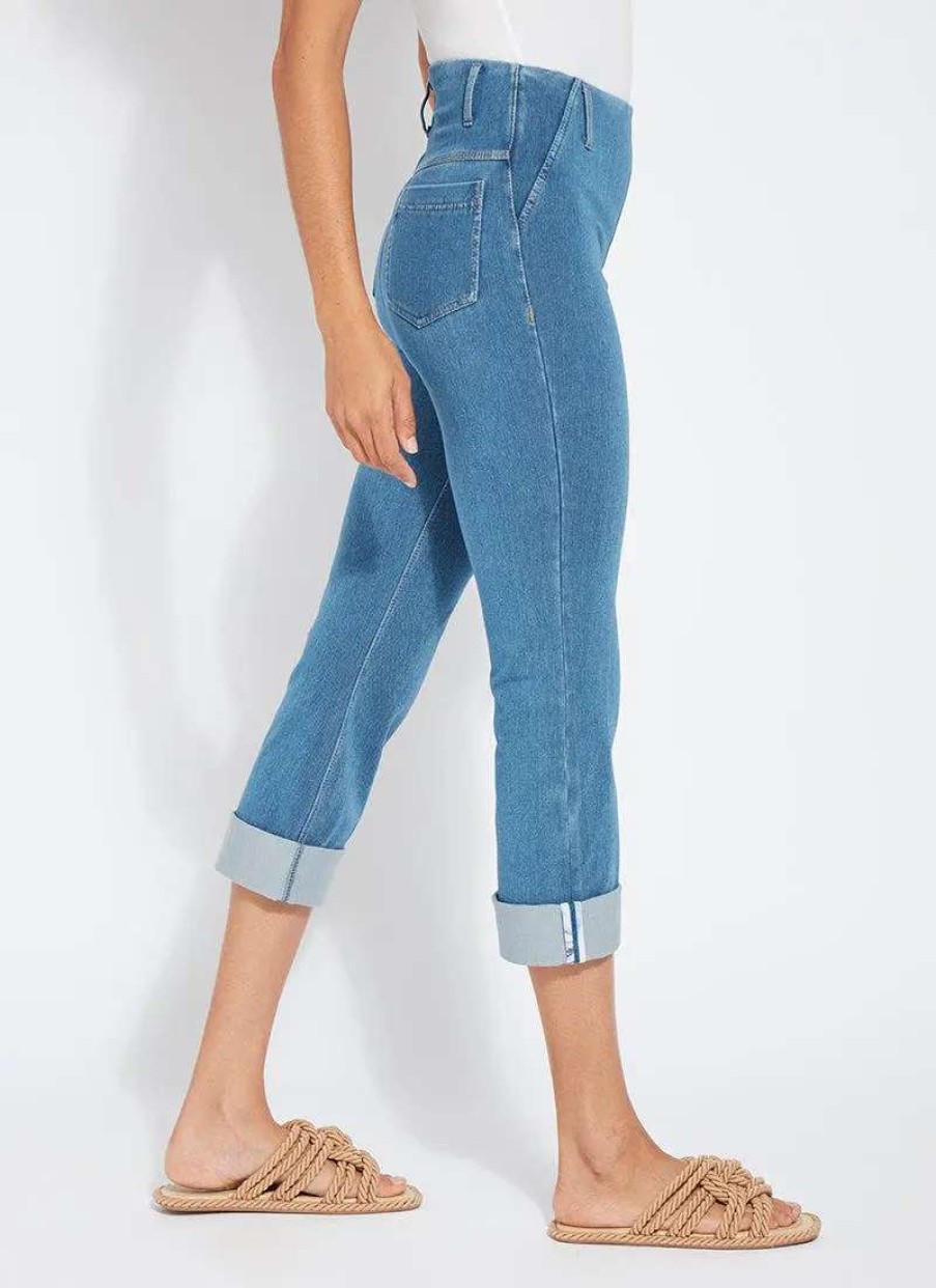 Clearance Lysse Cool-Ing Crop Boyfriend Denim (Plus Size) Mid Wash