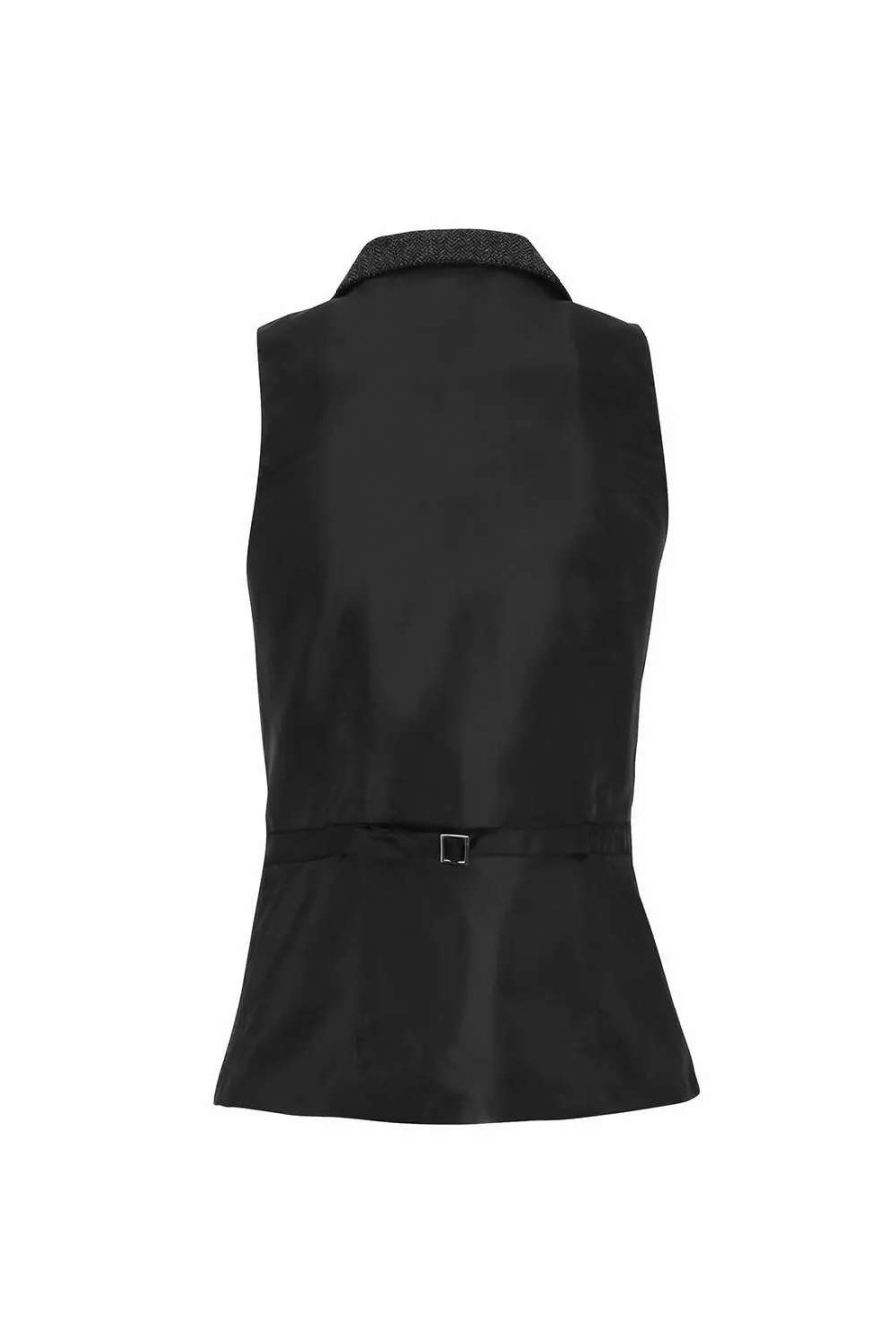 Clearance Premier Womens/Ladies Herringbone Waistcoat Dark Gray