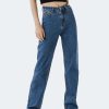 New English Factory Straight Mom Jean Denim