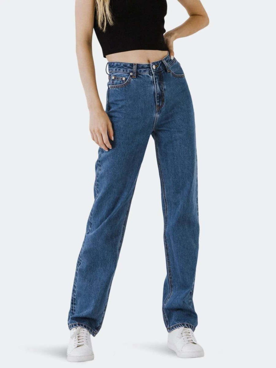 New English Factory Straight Mom Jean Denim