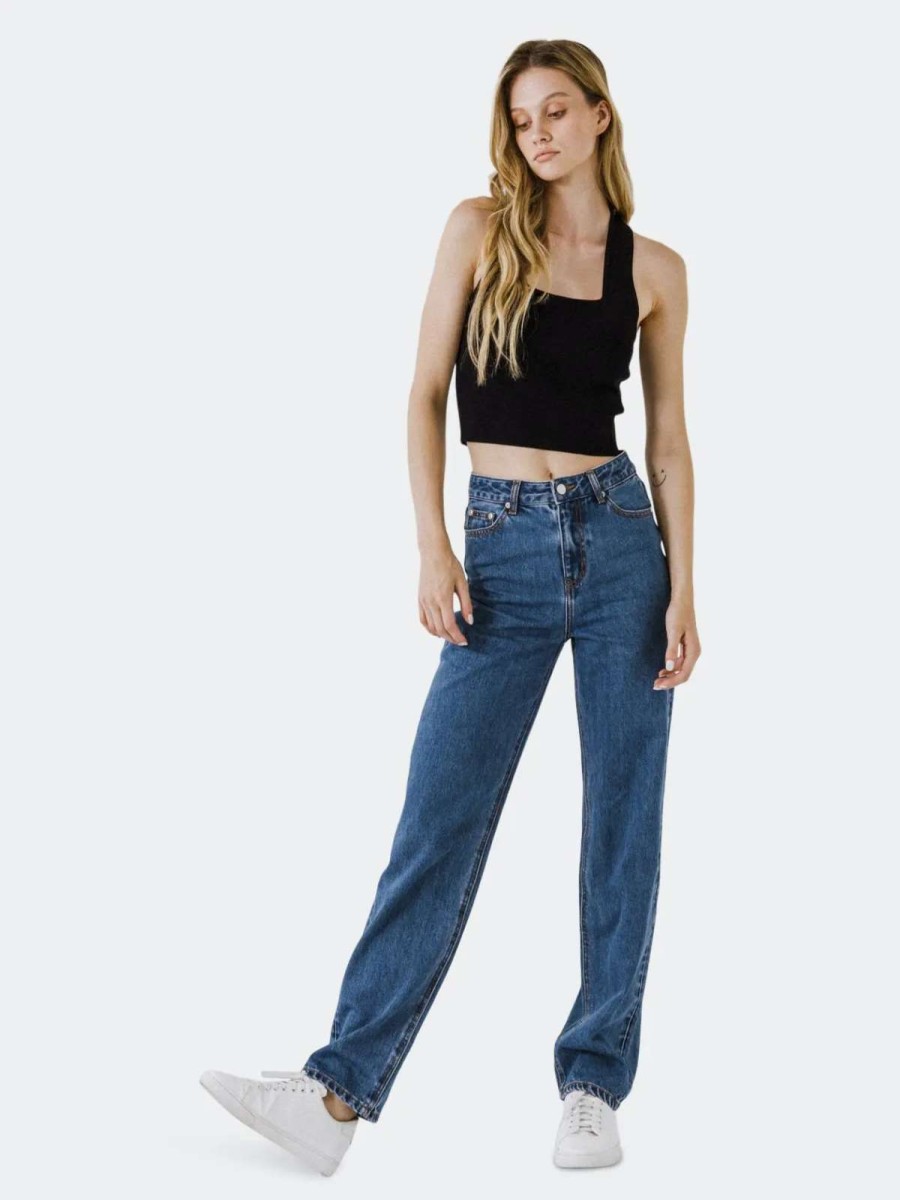 New English Factory Straight Mom Jean Denim