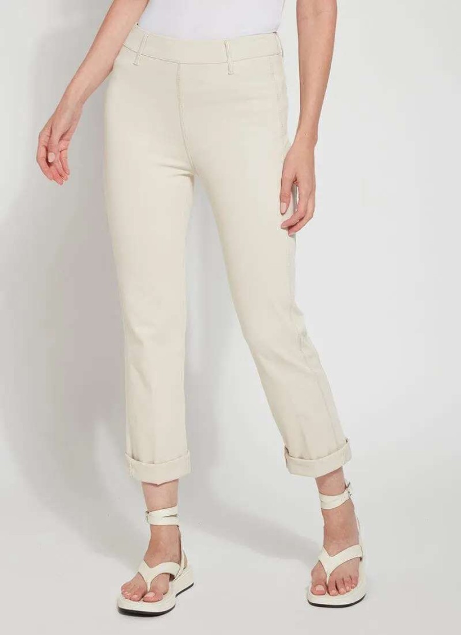 Clearance Lysse Cropped Boyfriend Denim 24 Inseam Cuffed Crisp Chino