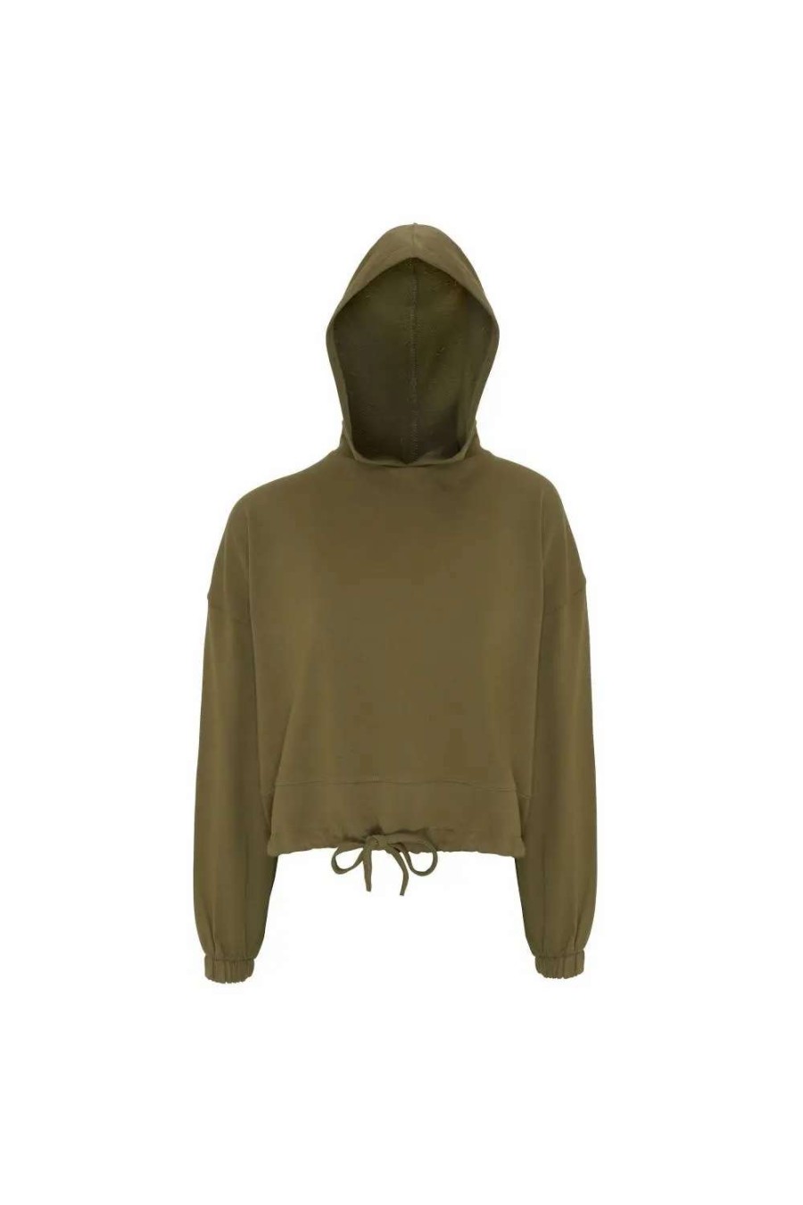 Clearance Tridri Womens/Ladies Cropped Oversize Hoodie ( ) Olive Green