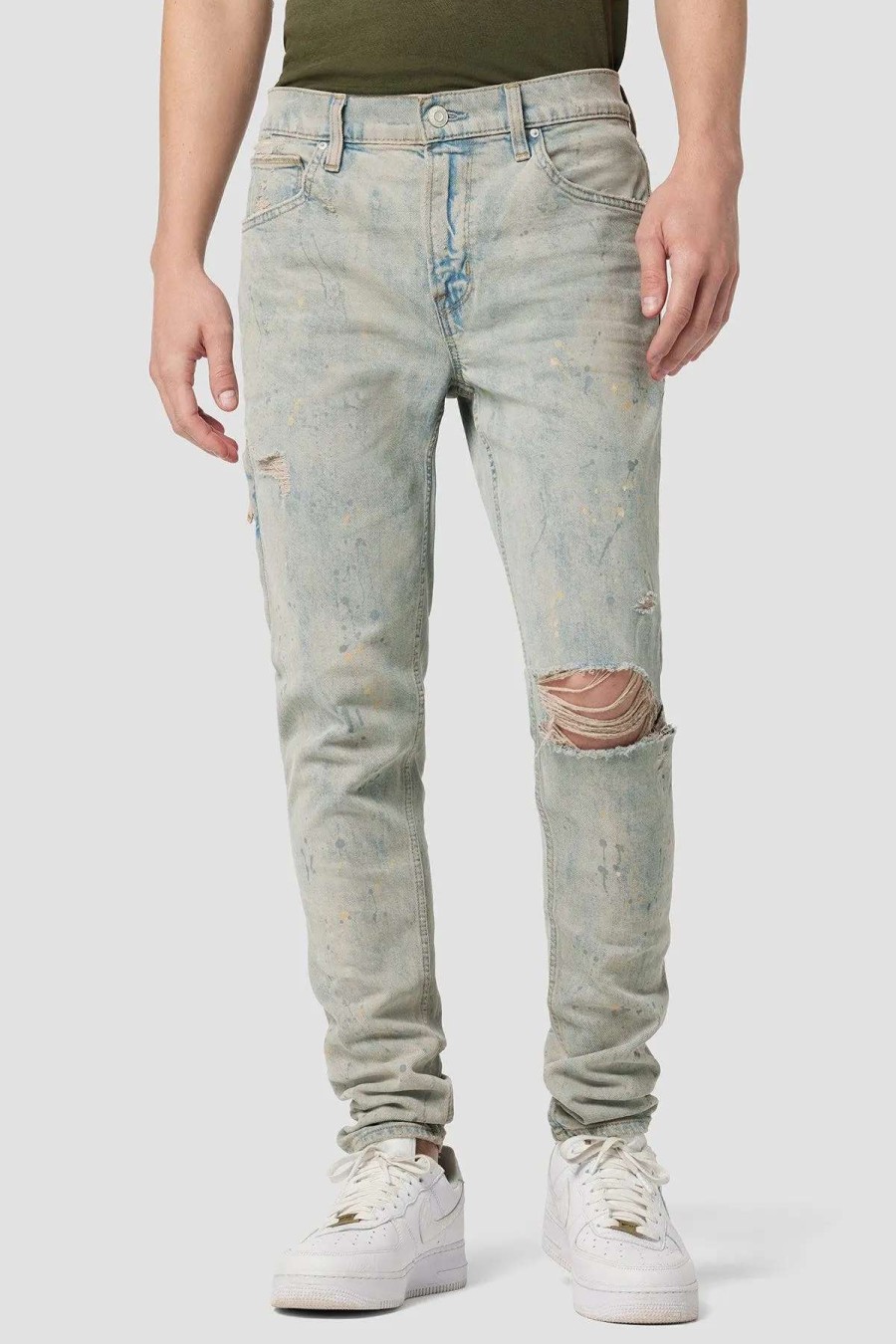 Wholesale Hudson Jeans Zack Side Zip Skinny Jean Stripped Paint