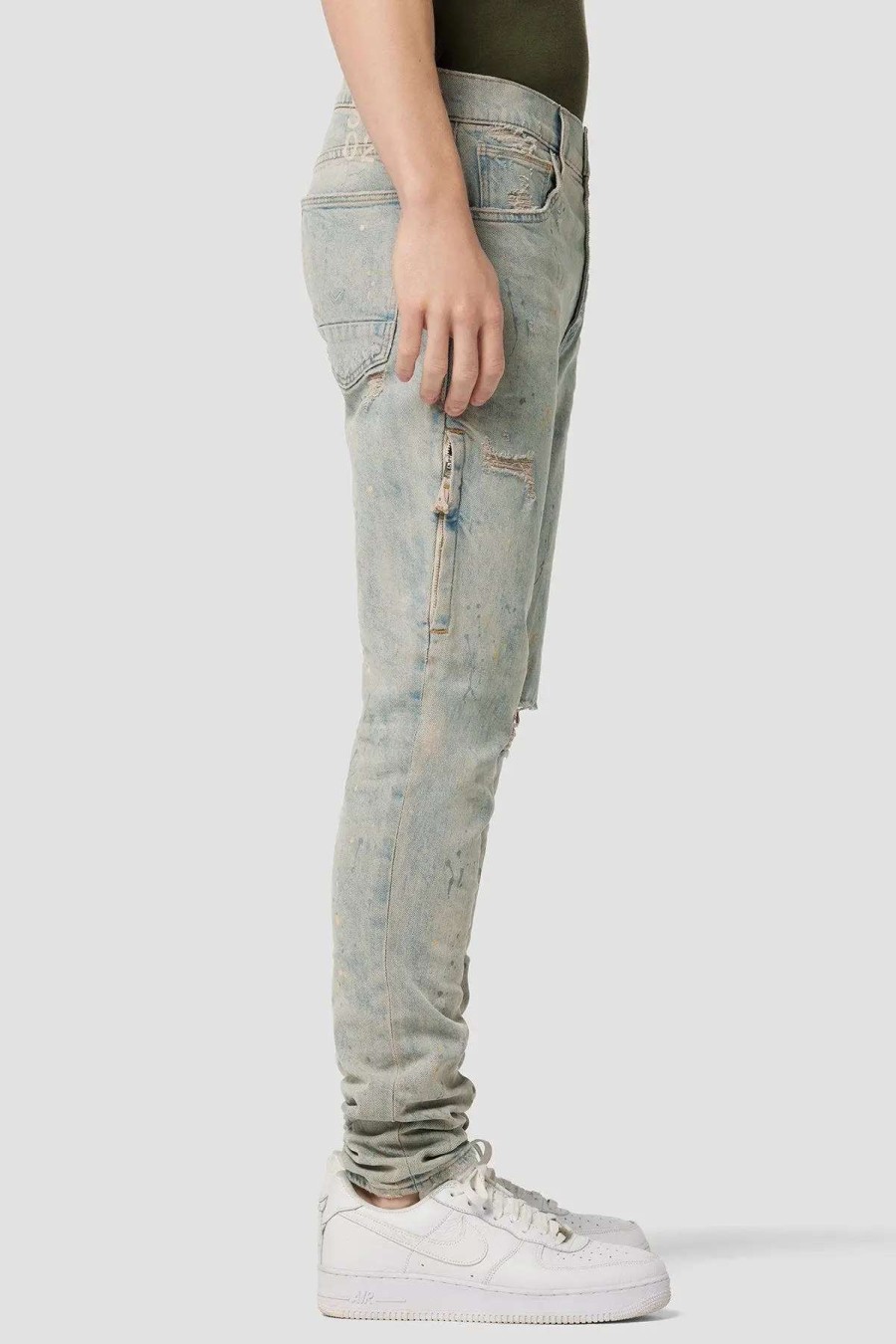 Wholesale Hudson Jeans Zack Side Zip Skinny Jean Stripped Paint