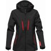 Wholesale Stormtech Womens/Ladies Patrol Hooded Soft Shell Jacket ( ) Black/Bright Red