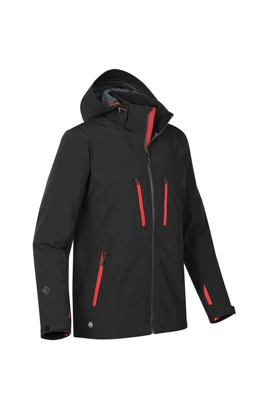 Wholesale Stormtech Womens/Ladies Patrol Hooded Soft Shell Jacket ( ) Black/Bright Red