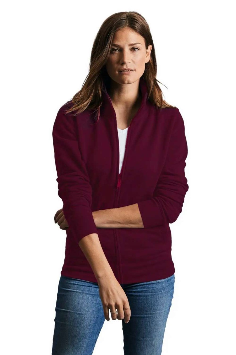 Online Russell Womens/Ladies Authentic Sweat Jacket ( ) Burgundy