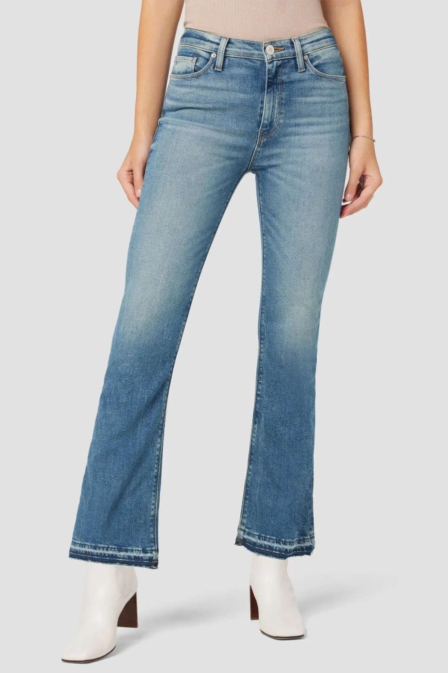 New Hudson Jeans Barbara High-Rise Bootcut Crop Horizon