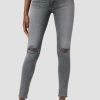 Hot Hudson Jeans Nico Mid-Rise Super Skinny Ankle Jean Stone Grey Destructed