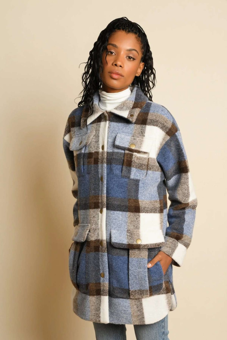 Clearance Hutch Brandy Coat Ivory Blue