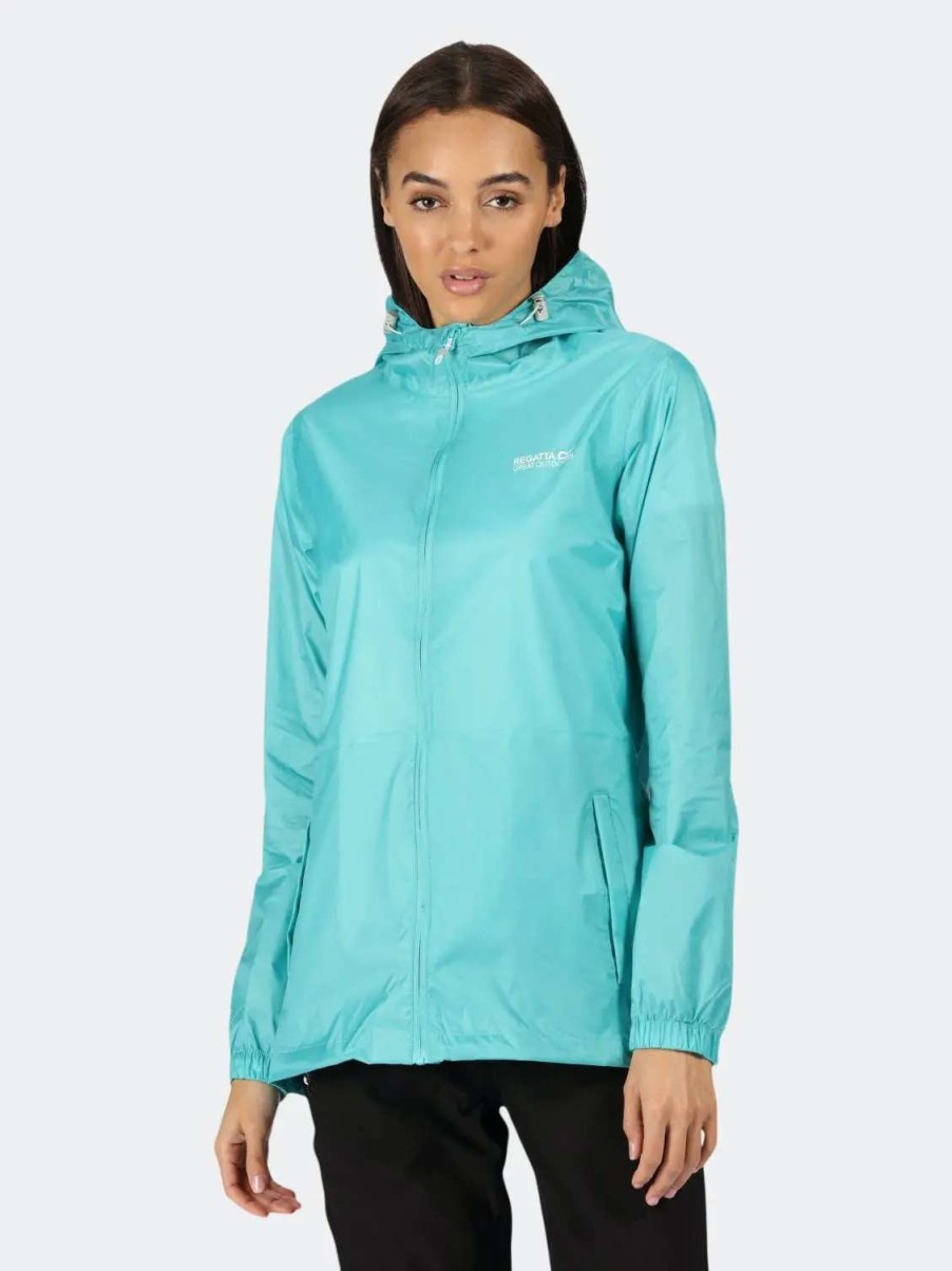 Clearance Regatta Womens/Ladies Pk It Jkt Iii Waterproof Hooded Jacket Turquoise