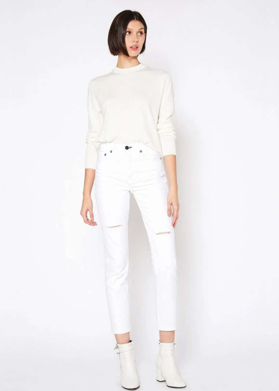 Wholesale Noend Denim Claude High Rise Straight Crop In White