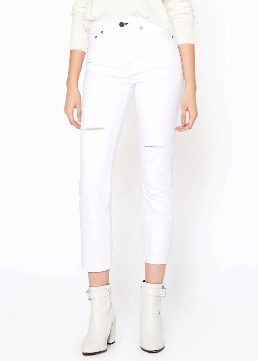 Wholesale Noend Denim Claude High Rise Straight Crop In White